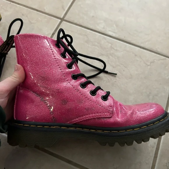 Sparkly Pink Dr.Martens Boots - Picture 6 of 9